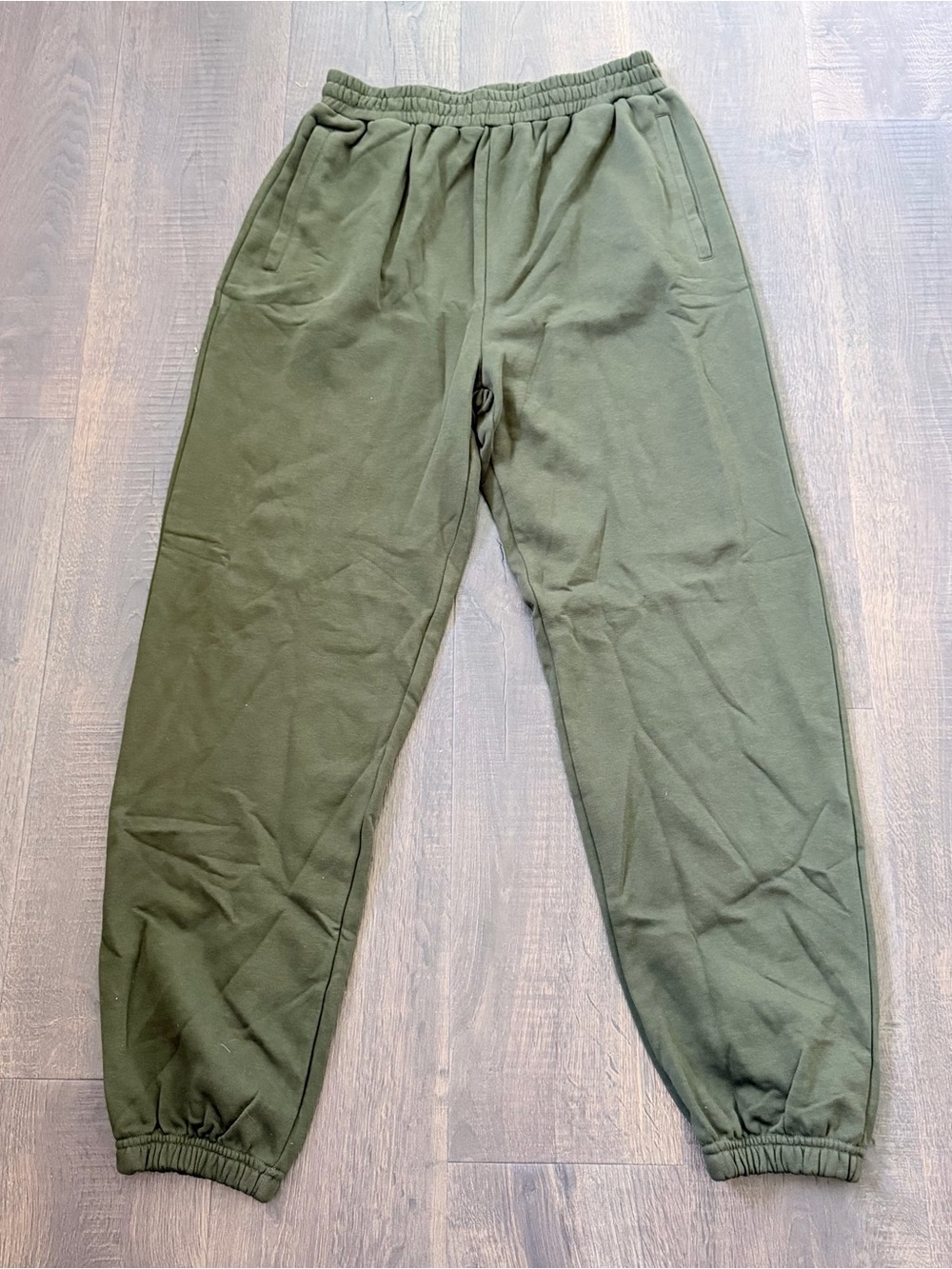 Naked Wardrobe Olive Green French Terry Jogger Sweatpants | Large - Picture 4 of 6